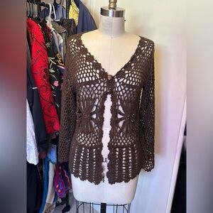 Knitted detailed cardigain/vest
